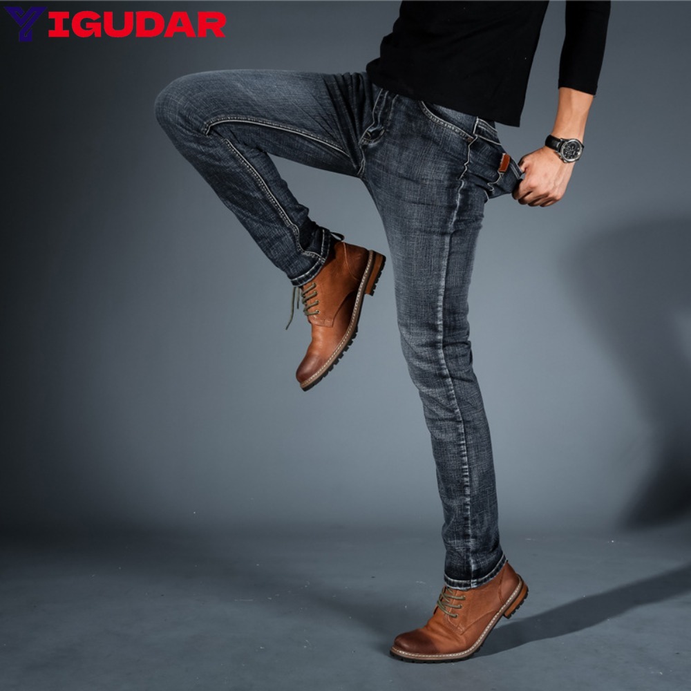 Streetwear Brand Denim - Moda minimalista estiramento jeans dos homens