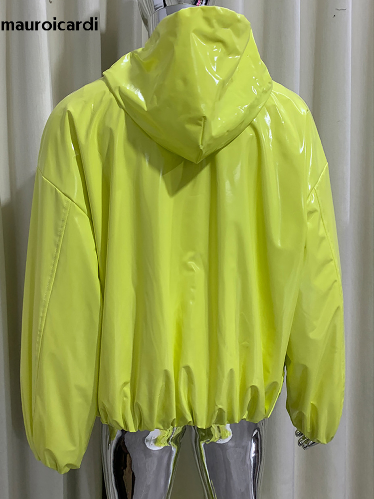 Streetwear Brand For Men - Jaqueta de Couro Brilhante Oversized Masculina