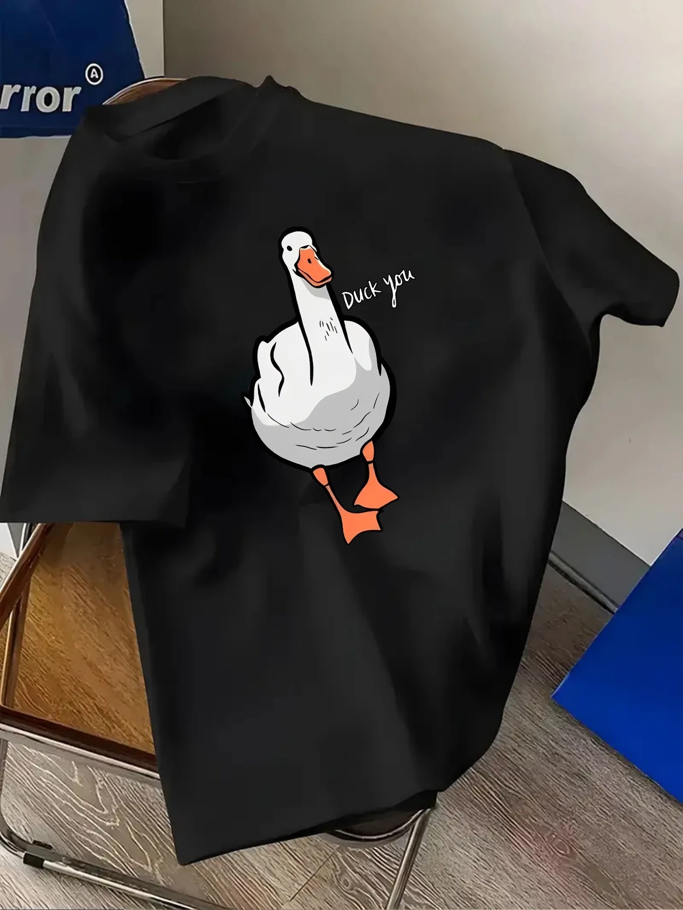Engraçado pato impressão algod - Streetwear Brand Shirts avaliação e preço