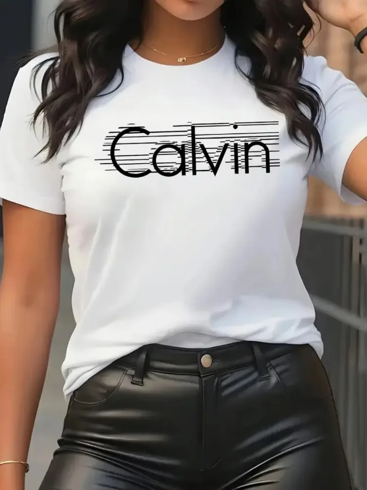 Calvin camiseta feminina lazer - Streetwear Brand Shirts avaliação e preço