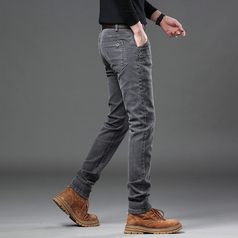 Novo cinza puro coreano magro  - Streetwear Brand Denim avaliação e preço