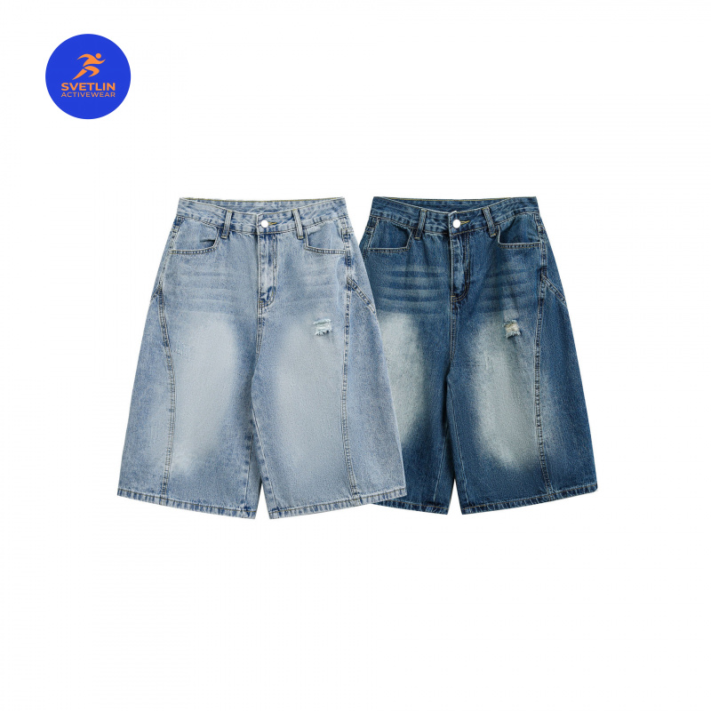 Shorts jeans de luxo MAQVOB, t - Streetwear Brand Denim avaliação e preço